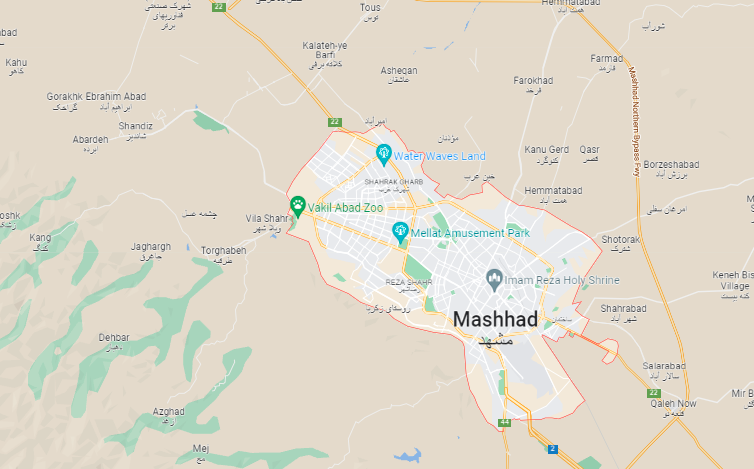 نقشه برنامه سفر مشهد